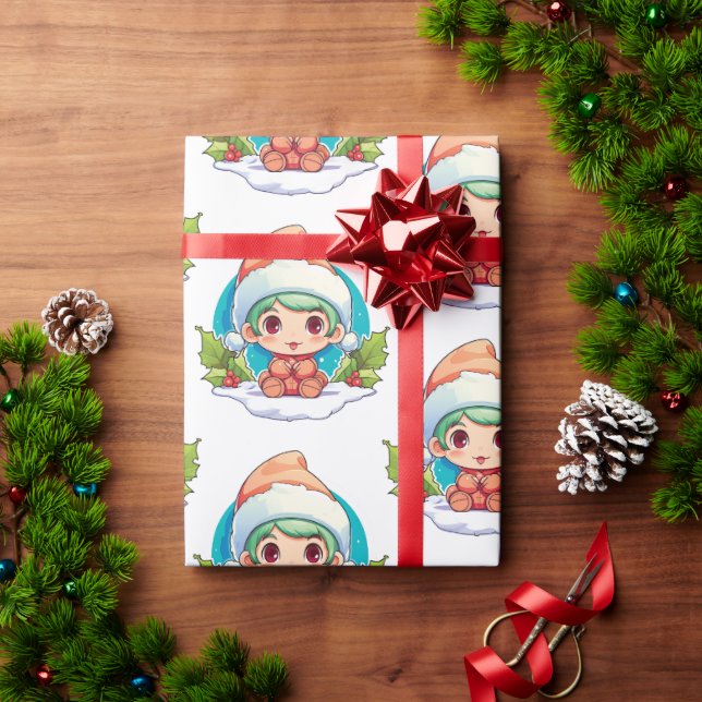 Little Boy Elf Xmas Magic Geschenkpapier (Feiertagsgeschenk)