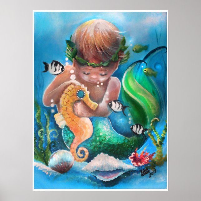 Little Boy Merm und sein Meerpferd Poster (Vorne)