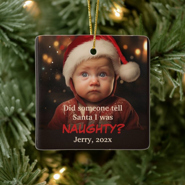 Little Boy Naughty List Amusant Noël Ornement (Arbre)