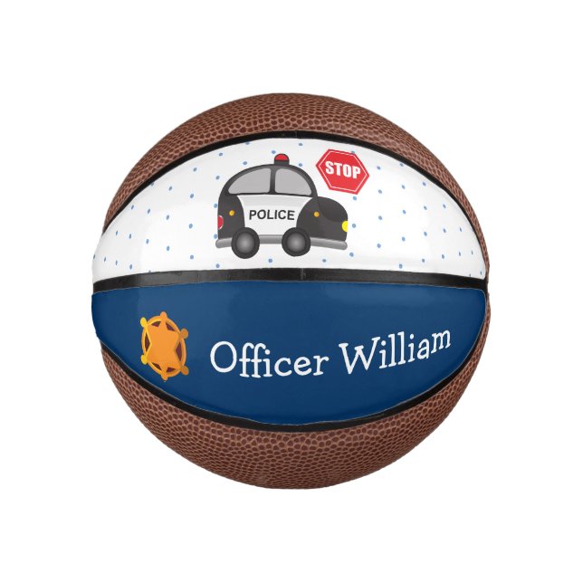 Little Boy Police Officer and Car Mini Basketball (Vorderseite)