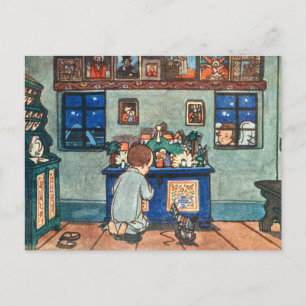 Little Boy Praying Feiertagspostkarte