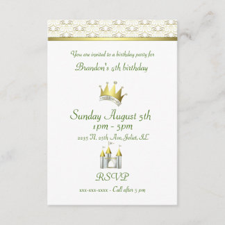 Little Boy-Prinz Birthday Einladung