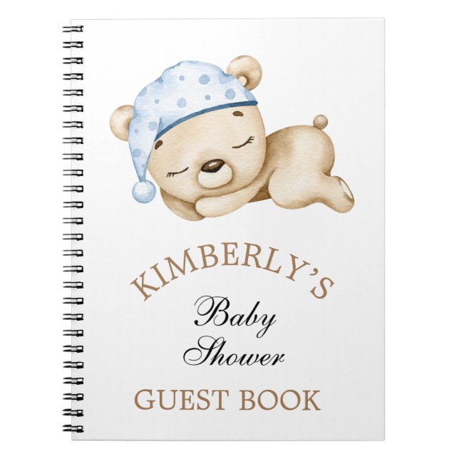 Little Boy Teddy Bear Baby Dusche Personalisiert Notizblock (Vorderseite)