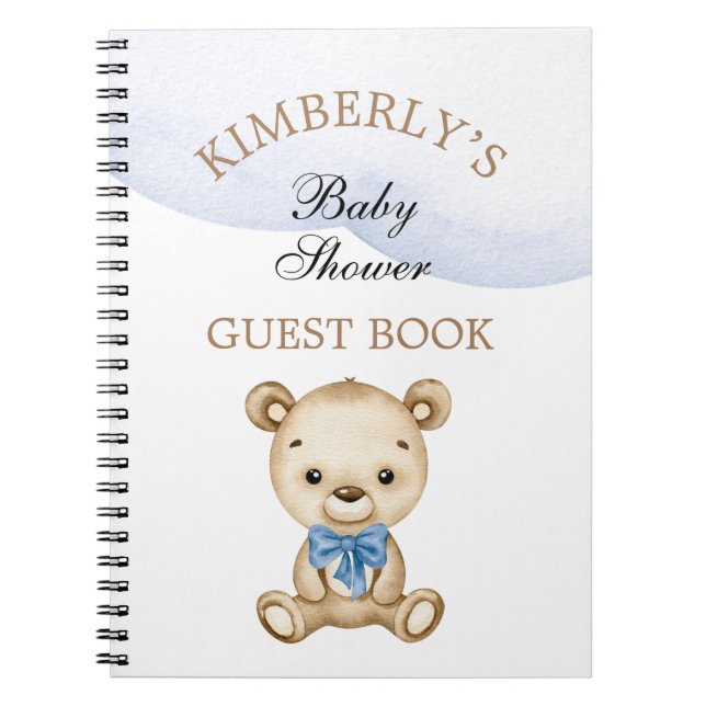 Little Boy Teddy Bear Baby Dusche Personalisiert Notizblock (Vorderseite)