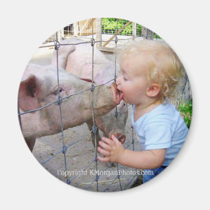 Little Boy u. Schwein Magnet