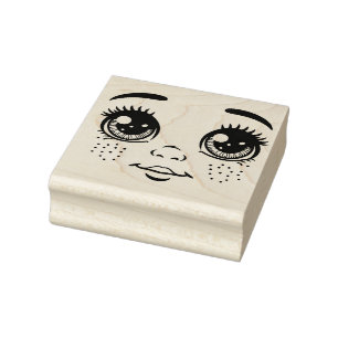 Little Boys Doll Face Freckles Tinte Original Art Gummistempel