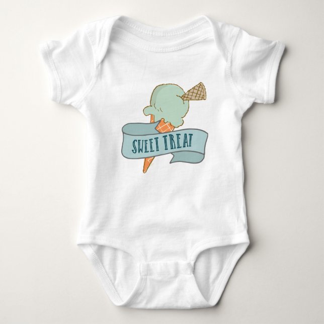 Little Boys Liebe Ice Creme Baby Strampler (Vorderseite)