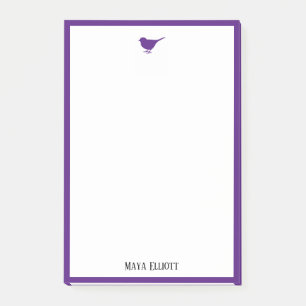 Little Bright Lila Bird & Border auf Weiß Post-it Klebezettel