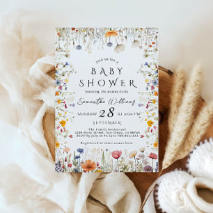 Little Bright Wildblume Blume Babydusche Einladung