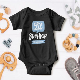 Little Brother Baby Announctions Name & Monogram Baby Strampler