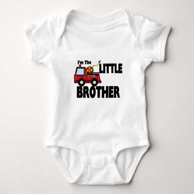 Little Brother Fire Truck Baby Strampler (Vorderseite)