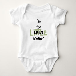 Little Brother Fun Green Black Text Baby Strampler