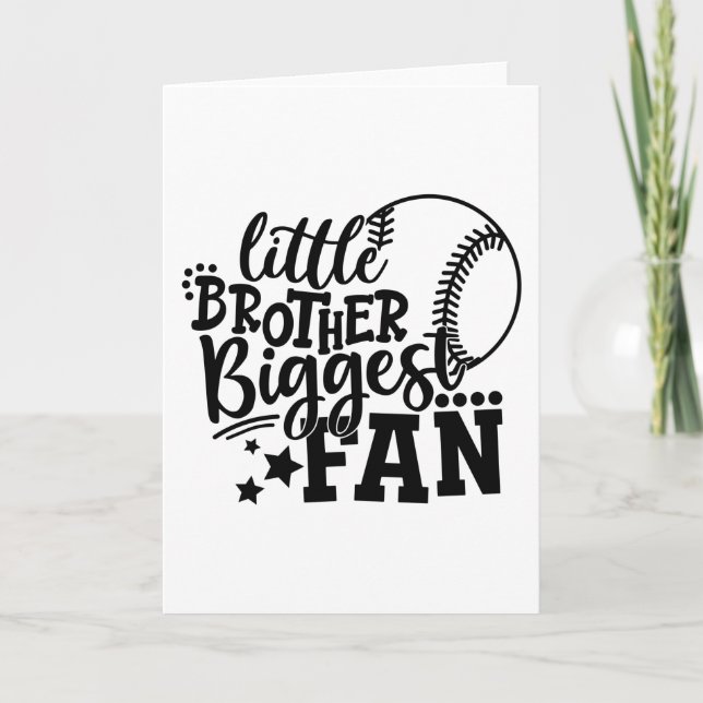 Little Brother Größter Fan Baseball Karte (Vorderseite)