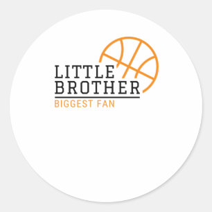 Little Brother Größter Fan Basketball Runder Aufkleber