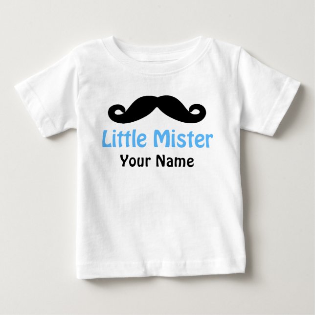 Little Brother Mustache Personalisierter T - Shirt (Vorderseite)