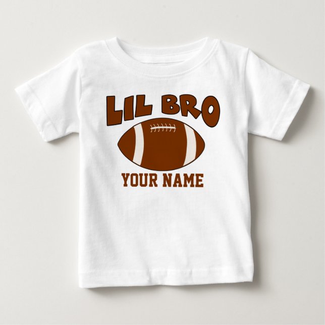 Little Brother Personalisiert Football Baby T-shirt (Vorderseite)