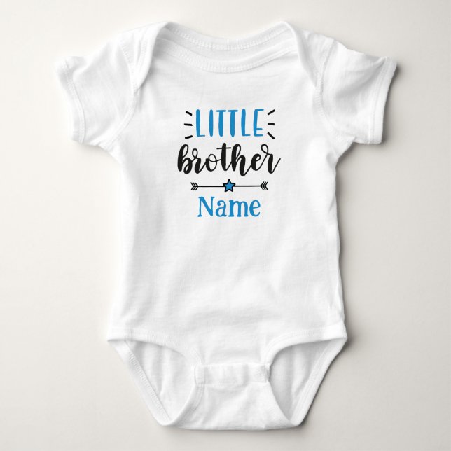 Little Brother Personalisiert Name Niedlich Baby Strampler (Vorderseite)