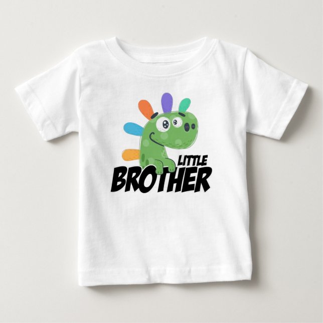 Little Brother Rainbow Dinosaur Baby T-shirt (Vorderseite)