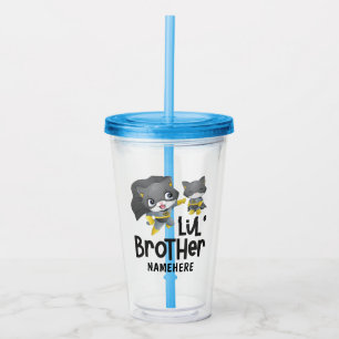 Little Brother Superhero Cat Custom Acryltrinkbecher