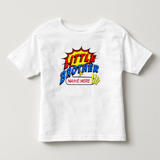 Little Brother Superhero Custom Kleinkind T-shirt (Vorderseite)