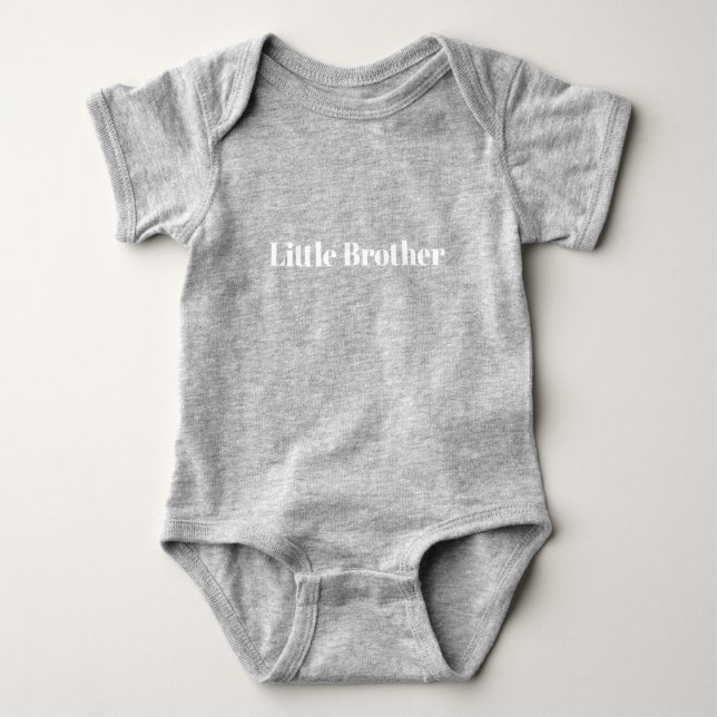 Little Brother White individuelle Name Text niedli Baby Strampler (Vorderseite)