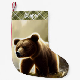 Little Brown Bar Wildlife Portrait Personalisiert Kleiner Weihnachtsstrumpf