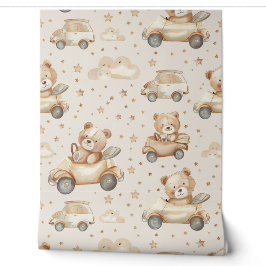 Little Brown Bären Car Baby Kinderzimmer Tapete