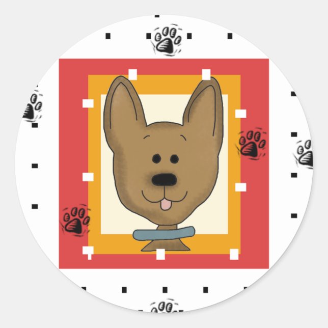 Little Brown Doggie Tshirts und Geschenke Runder Aufkleber (Vorderseite)