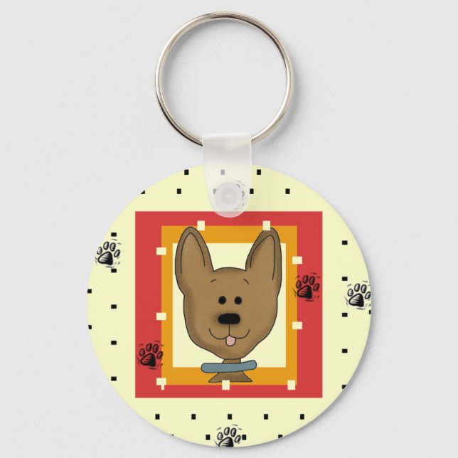 Little Brown Doggie Tshirts und Geschenke Schlüsselanhänger (Vorderseite)