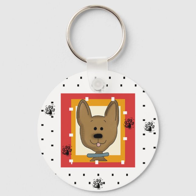 Little Brown Doggie Tshirts und Geschenke Schlüsselanhänger (Vorderseite)
