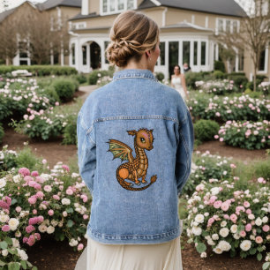 Little Brown Dragon Baby von Molly Harrison Jeansjacke