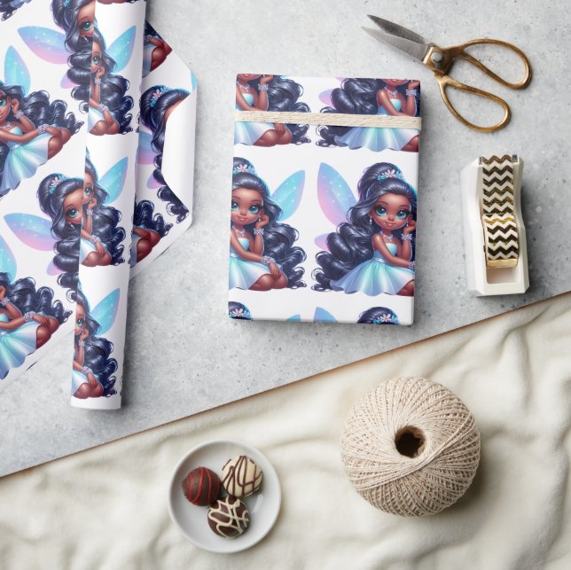 Little Brown Fairy Wrapping Paper Geschenkpapier (Kunsthandwerk)