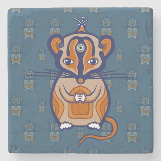 Little Brown Mouse Steinuntersetzer (Vorderseite)