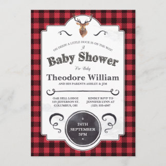 Little Buck - Invitation au Baby shower des bois