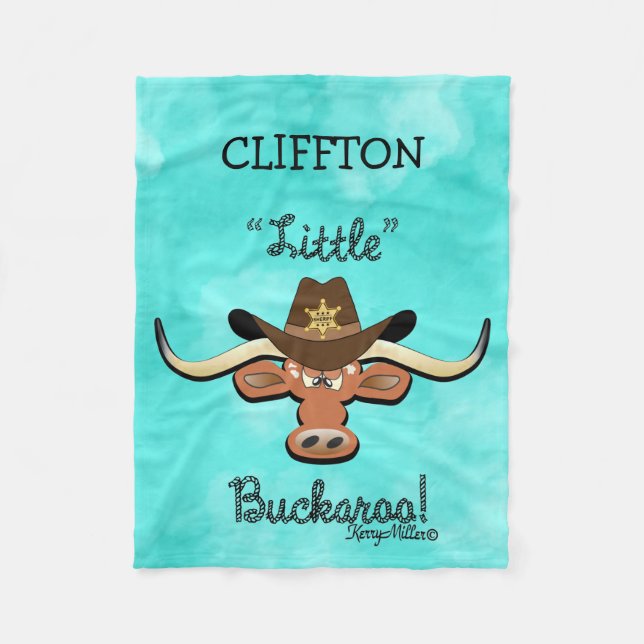 Little Buckaroo, Longhorn Steer Fleece Blanket (Vorderseite)