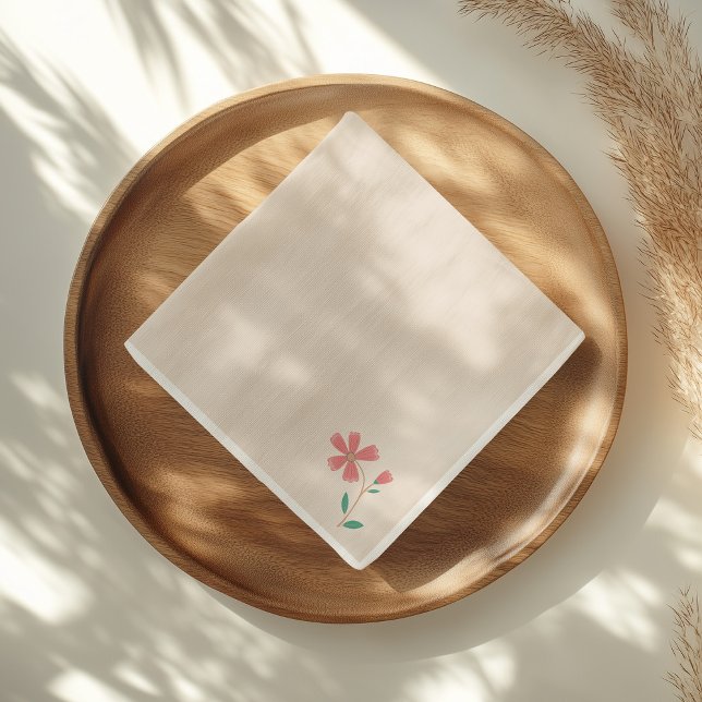 Little Bud Floral Hand Letting Serviette (design mockup)