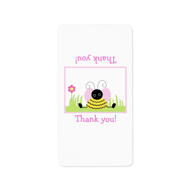 Little Bumble Bee Hershey Mini Wrapper Template Adressaufkleber (Vorne)