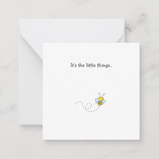 Little Bumble Bee Mini Danke Note Card Mitteilungskarte