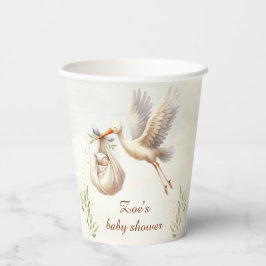 Little Bundle Unisex Neutral Stork Baby Dusche Pappbecher
