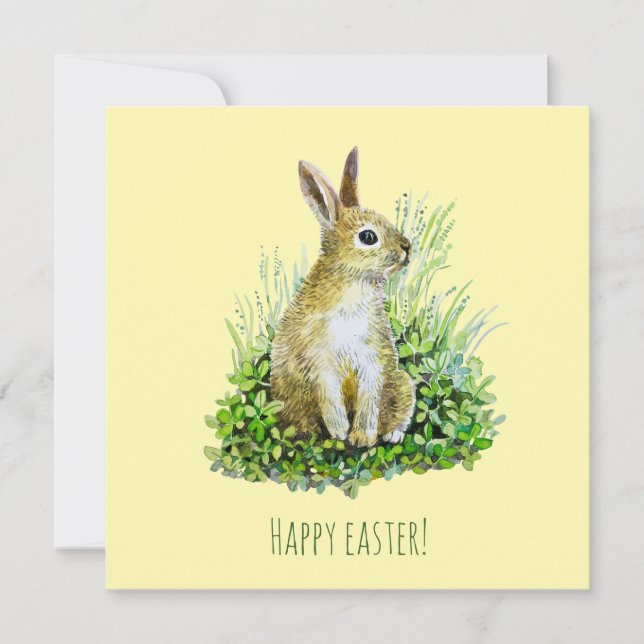 Little Bunny Aquarell Postcard Karte (Vorderseite)