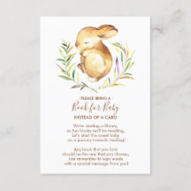 Little Bunny Baby Shower Book for Baby Card