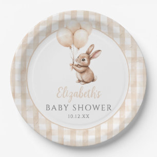 Little Bunny Balloons Gender Neutral Baby Dusche Pappteller