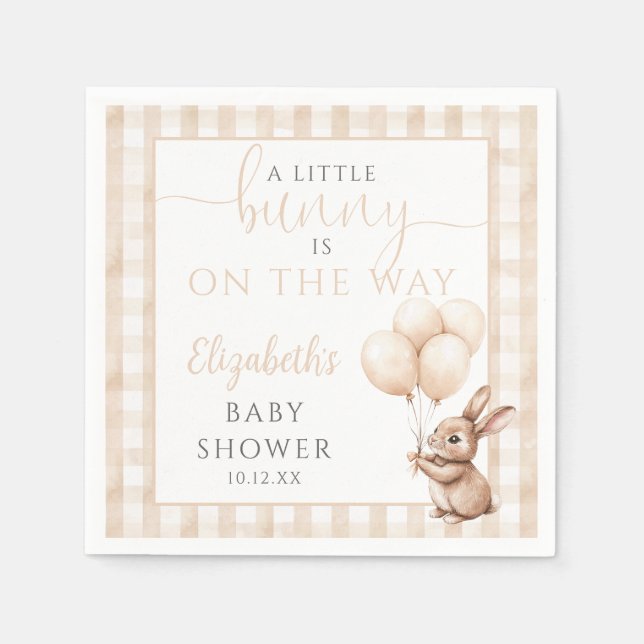 Little Bunny Balloons Gender Neutral Baby Dusche Serviette (Vorderseite)