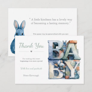 Little Bunny Blocks   Danke Mitteilungskarte