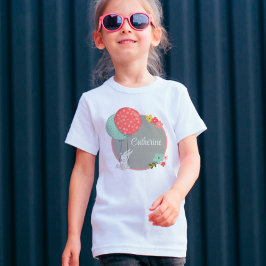 Little Bunny Fliegen mit Ballons personalisiert T-Shirt