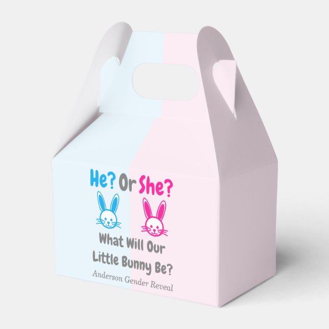 Little Bunny Gender Reveal Geschenkschachtel (Vorderseite)
