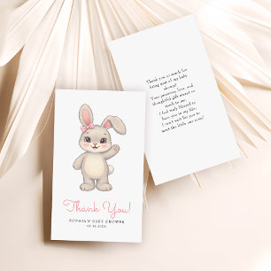 Little Bunny Girl Baby Dusche Budget Vielen Dank Mitteilungskarte