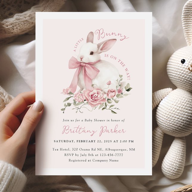 Little Bunny Girl Baby Shower Einladung (Von Creator hochgeladen)