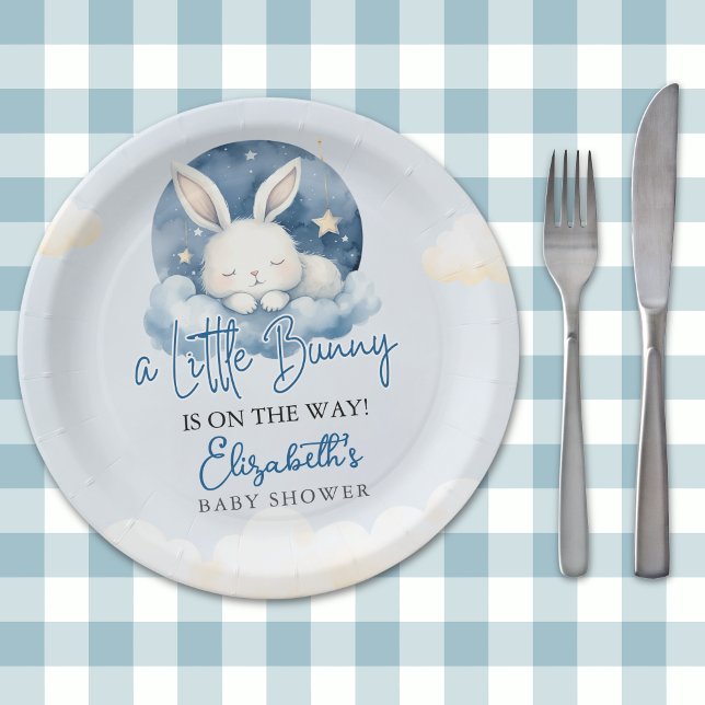 Little Bunny is on the way Baby Shower  Pappteller (Von Creator hochgeladen)