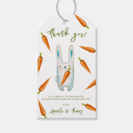 Little Bunny mit Karotten - Baby Dusche danke Geschenkanhänger
